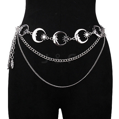 Alloy Moon 3-Layer Waist Chain Belts WG436AA-08-1