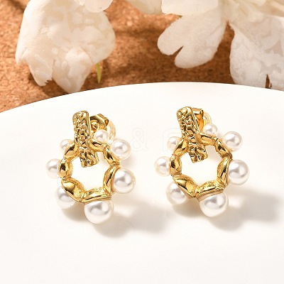 304 Stainless Steel Stud Earrings EJEW-A123-01B-G-1