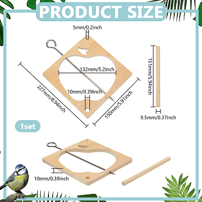 Wooden Bird Feeder AJEW-FG0004-81A-1