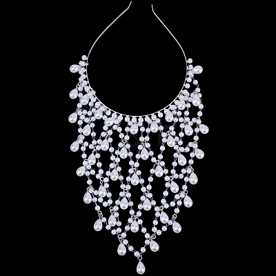 Imitation Pearls Hair Bands for Women Girls AJEW-WH20033-107-1