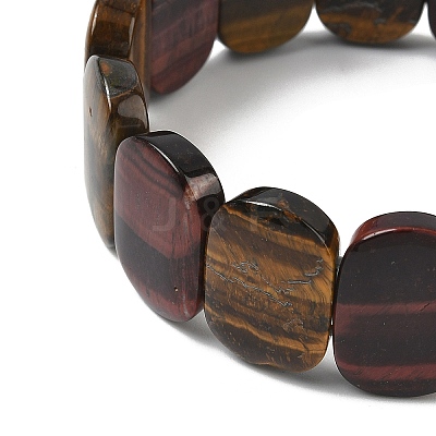 Natural Red Yellow Tiger Eye Beads Stretch Bracelets for Women Men BJEW-I323-02S-1