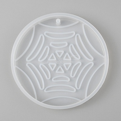 Halloween DIY Spider Web Pendant Silicone Molds DIY-P006-36-1
