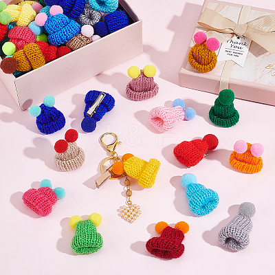 60Pcs 2 Style Handmade Wool Woven Hat Decoration AJEW-NB0005-60-1