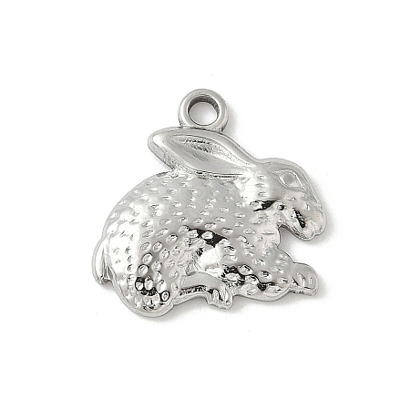 304 Stainless Steel Rabbit Pendants STAS-S186-07C-P-1