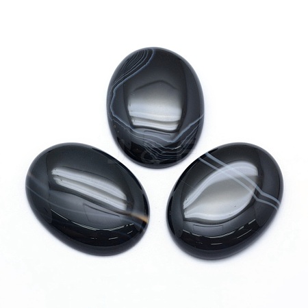 Natural Banded Agate Cabochons G-P393-I10-1