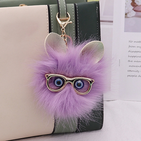 Imitation Fox Fur Keychain PW-WG30922-04-1