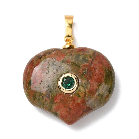 Natural Unakite Pendants G-B188-02G-02-1