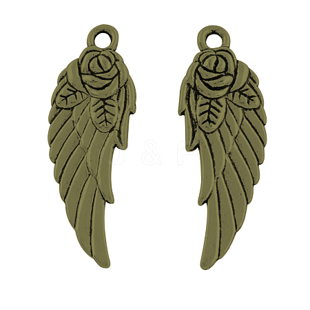 Tibetan Style Alloy Wing Pendants TIBEP-A16767-AB-NR-1