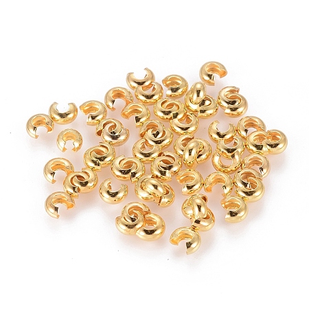 Brass Crimp Beads Covers KK-H290-G-1