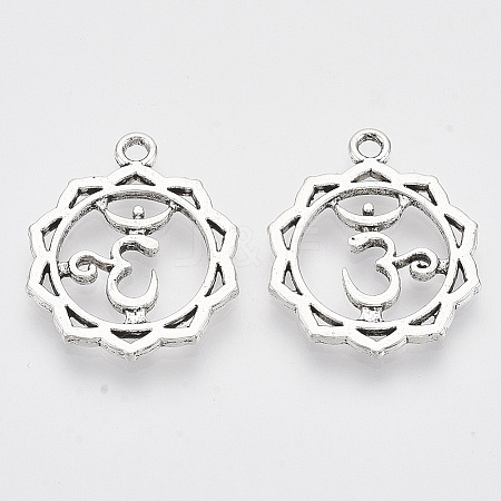 Tibetan Style Alloy Pendants TIBEP-S319-049A-RS-1