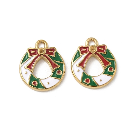304 Stainless Steel Enamel Pendants STAS-L300-012G-39-1