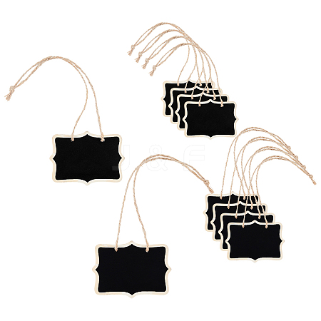 28Pcs 2 Styles Blank Wooden Mini Chalkboard Signs AJEW-DR0002-59-1