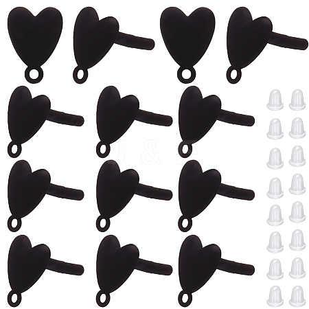 30Pcs Heart Alloy Stud Earring Findings FIND-SP0005-60A-01-1