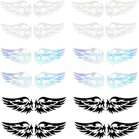 Wings Waterproof Holographic Vinyl Carved Hollow Decal Sticker DIY-FG0001-27-1