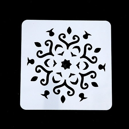 Flower Pattern Eco-Friendly PET Plastic Hollow Painting Silhouette Stencil DRAW-PW0008-04D-1