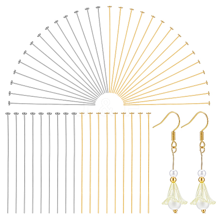 800Pcs 2 Colors 304 Stainless Steel Flat Head Pins STAS-PH0007-41-1