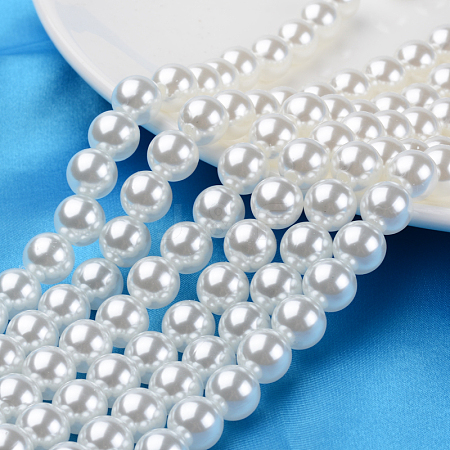 ABS Plastic Imitation Pearl Round Beads MACR-S789-6mm-01-1