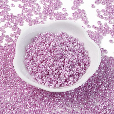 DIY Craft Beads 6/0 Ceylon Round Glass Seed Beads X-SEED-A011-4mm-155-1