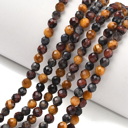 Three-Color Natural Tiger Eye Beads Strands G-L642-F08-4mm-1