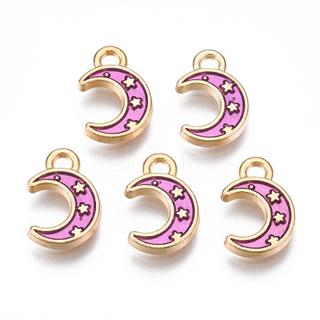 Light Gold Plated Alloy Enamel Pendants ENAM-R136-19D-1