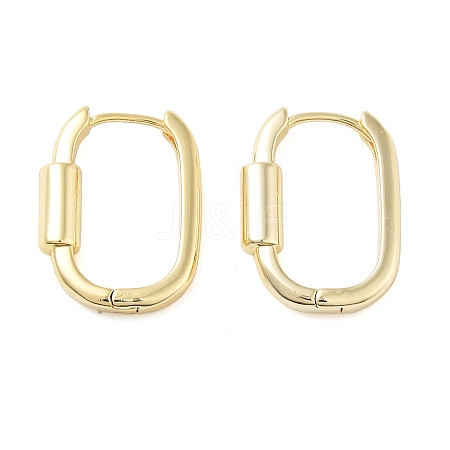 Brass Oval Hoop Earrings for Women EJEW-F347-02G-01-1