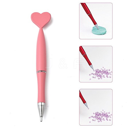 Heart ABS Plastic Nail Art Rhinestones Pickers Pens AJEW-C040-02C-1