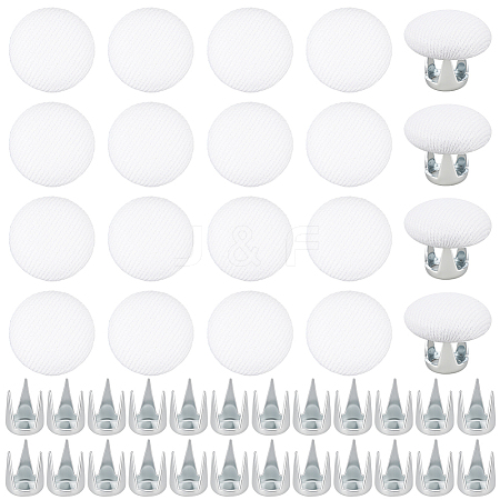 24 Bags Flat Round Cloth Cap Nail Buttons BUTT-BC0001-21C-1