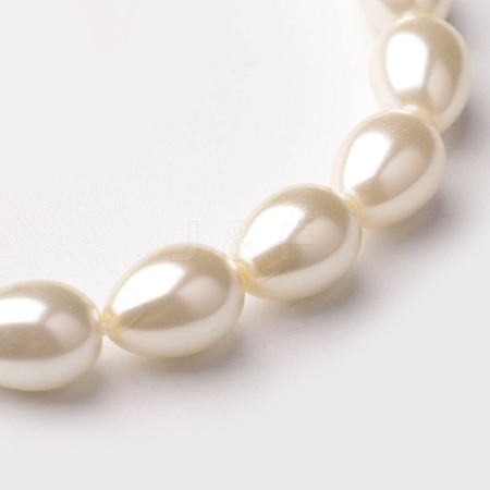 Eco-Friendly Glass Pearl Teardrop Beads Strands HY-O001-C-01A-1