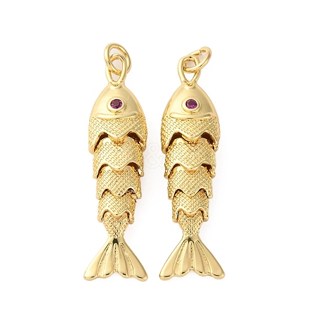 Rack Plating Brass Micro Pave Cubic Zirconia Pendants KK-M309-38C-G-1