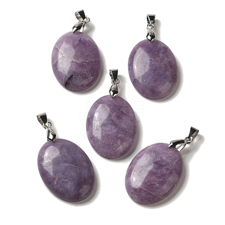 Natural Lepidolite Pendants G-Z055-03P-19-1