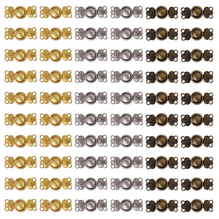 60Pcs 3 Colors Alloy Snap Lock Clasps FIND-GL0002-01-1