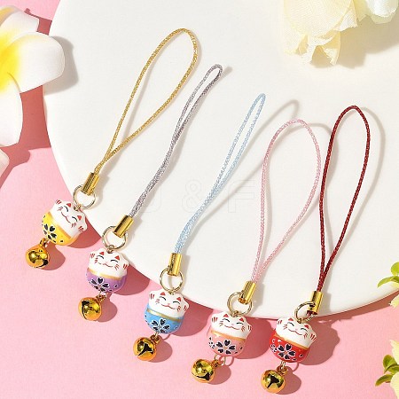 Handmade Printed Porcelain Beads Pendant Decorations HJEW-JM04047-1