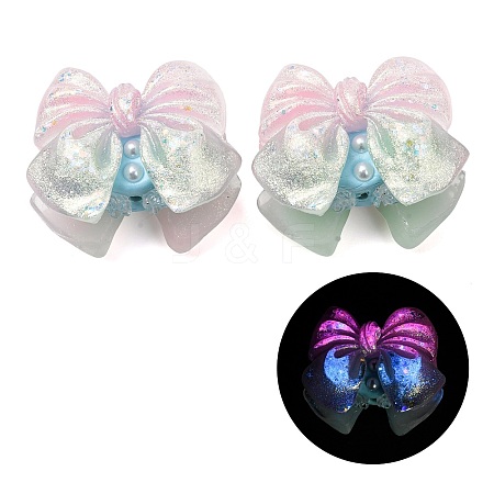 Luminous Opaque Resin & Rhinestone & Polymer Clay Beads RE-CBA1913-02J-1