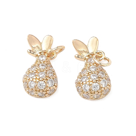 Brass Micro Pave Cubic Zirconia Pendants KK-L256-16G-1