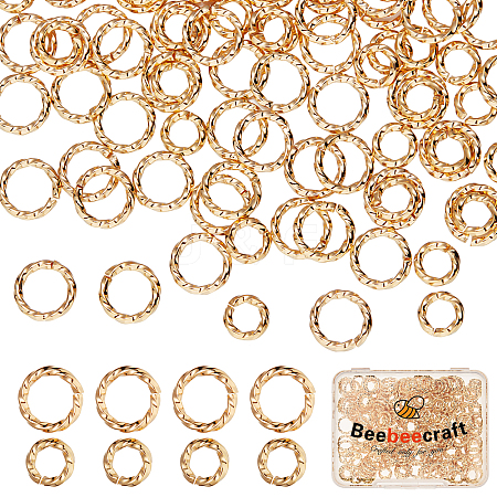 Beebeecraft 240Pcs 2 Styles Brass Open Jump Rings KK-BBC0002-75-1