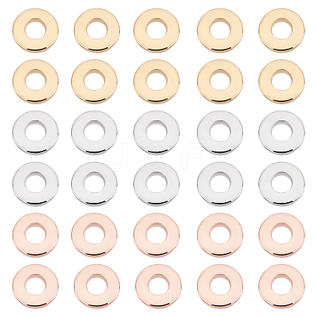 60Pcs 3 Colors 201 Stainless Steel Linking Rings STAS-UN0036-94-1