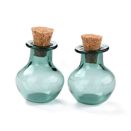 Round Glass Cork Bottles Ornament GLAA-D002-03C-1