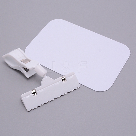 Erasable PVC Food Label Display Chalkboard Clip LS-ODIS-WH0010-06A-1