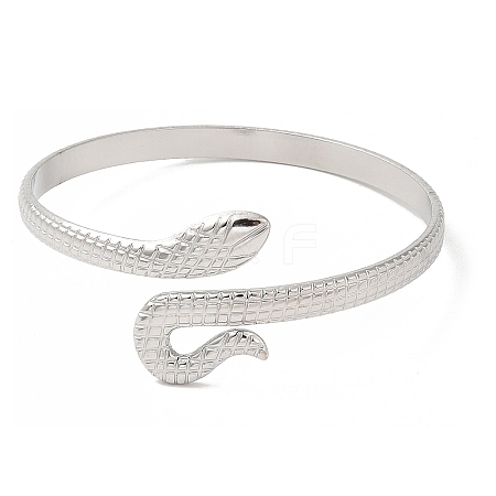 Non-Tarnish 304 Stainless Steel Snake Open Cuff Bangles BJEW-L682-011P-1