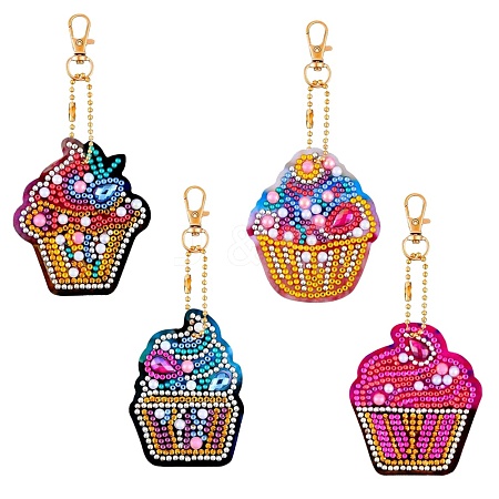 DIY 5D Ice-cream Diamond Painting Keychain Kit DIY-WH0161-94A-1