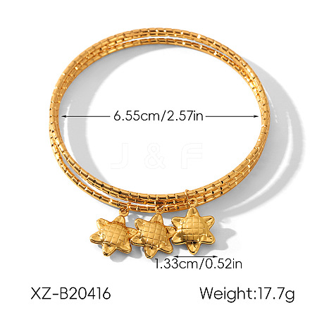 304 Stainless Steel Charm Bangle Sets WG97A59-01-1
