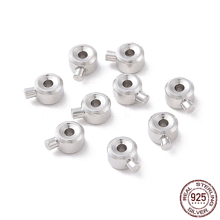 Rhodium Plated 925 Sterling Silver Crimp Beads STER-D035-01P-1