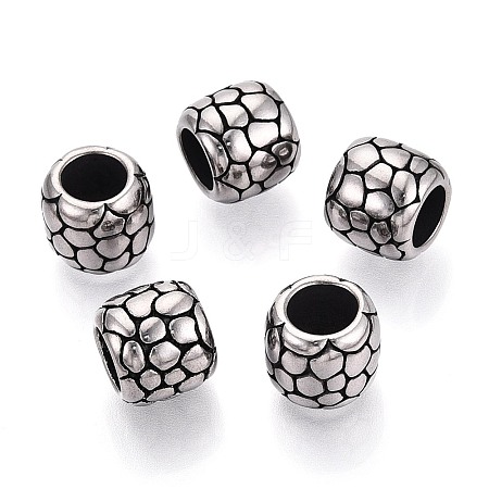 304 Stainless Steel Large Hole Beads STAS-T072-108AS-1