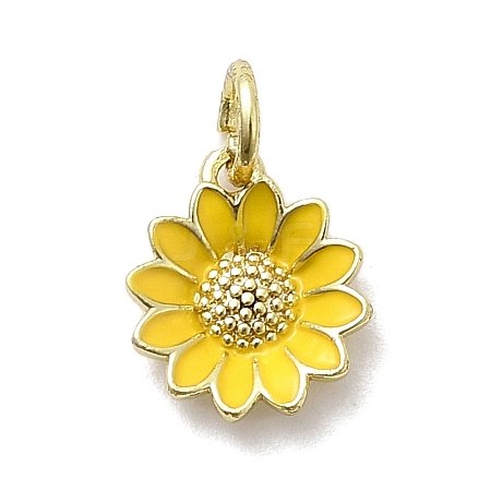 Brass Enamel Pendants KK-P338-19G-02-1