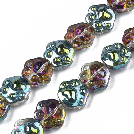 Electroplate Half Translucent Glass Beads Strands EGLA-S193-04-1