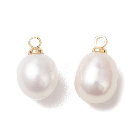 Natural Freshwater Pearl Rice Charms PALLOY-JF04858-02-1