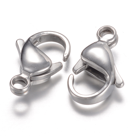 304 Stainless Steel Lobster Claw Clasps STAS-P095-06-1
