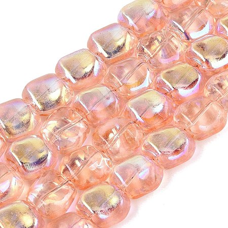 Electroplate Transparent Glass Beads Strands EGLA-N057-02A-07-1