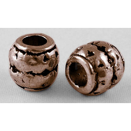 Tibetan Style Alloy Large Hole Barrel Beads LS-RLF0929Y-NF-1