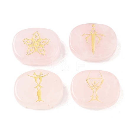 4Pcs 4 Styles Natural Rose Quartz Display Decorations G-F786-02C-04-1